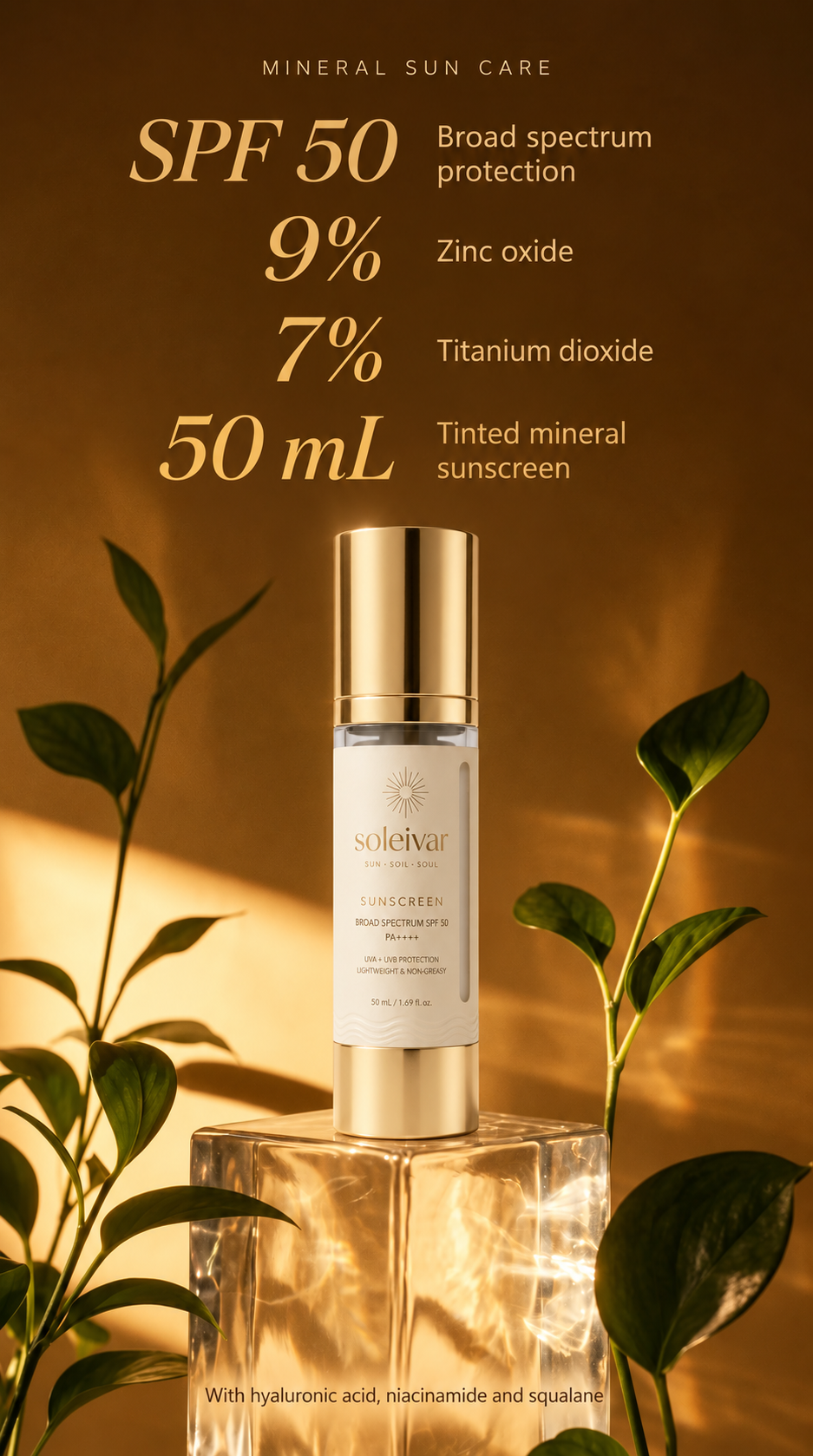 Soleivar Tinted Mineral Sunscreen SPF 50